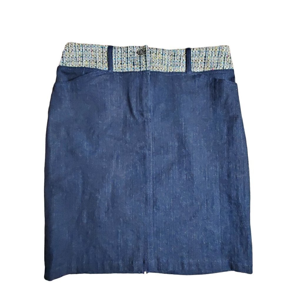 Casual Corner Womens Blue Denim Straight Pencil Skirt Size 6 02951 NWT